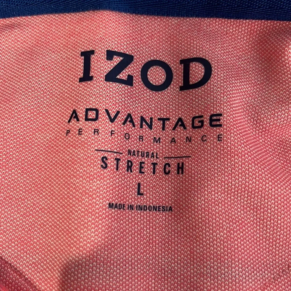 IZOD Sportswear Classic Fit Performance Striped Polo‎ Shirt Size Large
